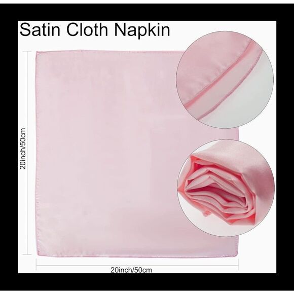Pink Cloth Napkin Set of 8, Polyester, Washable, Soft Reusable, Wrinkle Free - Picture 5 of 6